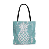 White hand painted Pineapple on Tote Bag