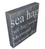 10x10 Black Sea Hag mermaid before coffee wrapped canvas sign