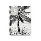 Black Bahamas Palm 8x6 120 page Spiral Notebook - Ruled Line