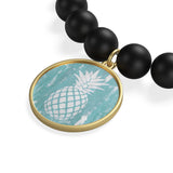 White painted Pineapple Matte Onyx Bracelet
