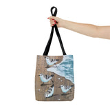 Running Sanderlings painting on Tote Bag
