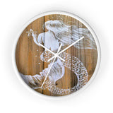 White mermaid with starfish Wall clock