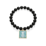 White painted Pineapple Matte Onyx Bracelet