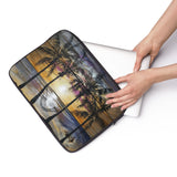 Sunset Hammock painting on old fence pickets - Laptop Sleeve