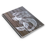 Mermaid on Driftwood with starfish 8x6 inch Spiral Notebook - 120 page Ruled Line