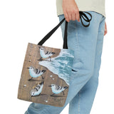 Running Sanderlings painting on Tote Bag
