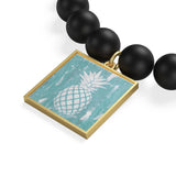 White painted Pineapple Matte Onyx Bracelet