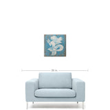 White mermaid with aqua background, rustic painting canvas print of painting on wood over chair
