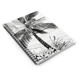 Black Bahamas Palm 8x6 120 page Spiral Notebook - Ruled Line