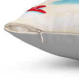 Snorkeling Sanderling Spun Polyester Square Pillow