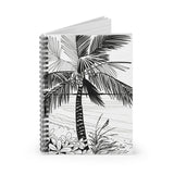 Black Bahamas Palm 8x6 120 page Spiral Notebook - Ruled Line