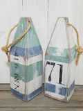 Nautical Blue and Green Sea Glass Colors House Number Buoys