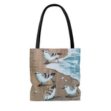 Running Sanderlings painting on Tote Bag