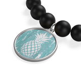 White painted Pineapple Matte Onyx Bracelet