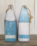 Nautical Aqua Blue and White House Number Buoys