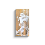 Warm wood White Mermaid With Starfish - Canvas Wrap print