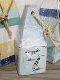 Three buoy painted buoy tabletop set with running Sanderling design