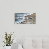 Solitary Sandpiper Canvas Wrap Print 10x20 inch size