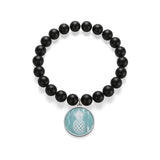 White painted Pineapple Matte Onyx Bracelet