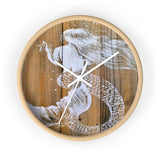 White mermaid with starfish Wall clock