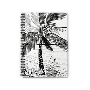 Black Bahamas Palm 8x6 120 page Spiral Notebook - Ruled Line
