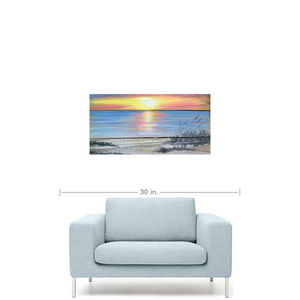 10x20 Bright Sunrise pickets wrapped canvas print