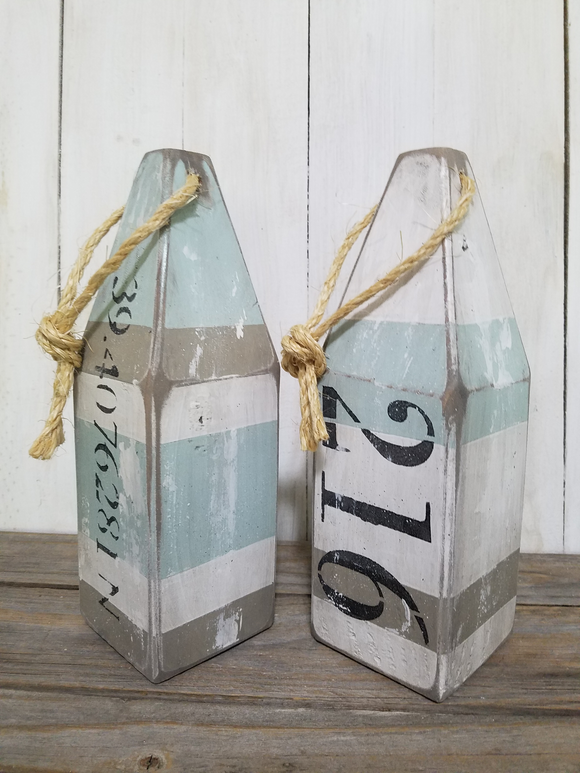 Sea Glass Colors House Number Buoys