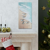 Running Sanderlings white aqua mirror