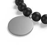 White painted Pineapple Matte Onyx Bracelet