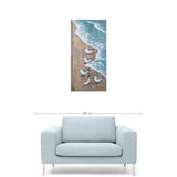 10x20 Running Sanderlings on Beach Driftwood Aqua