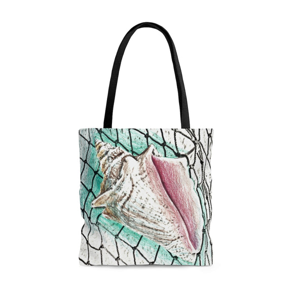 Conch Shell on netting Tote Bag