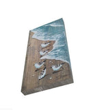10x20 Running Sanderlings on Beach Driftwood Aqua