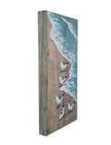 10x20 Running Sanderlings on Beach Driftwood Aqua