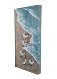 10x20 Running Sanderlings on Beach Driftwood Aqua