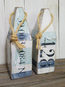 Blue and Green Sea Glass Colors House Number Buoys
