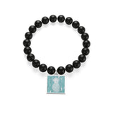White painted Pineapple Matte Onyx Bracelet