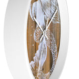 White mermaid with starfish Wall clock