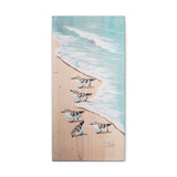 Running Sanderlings white aqua mirror