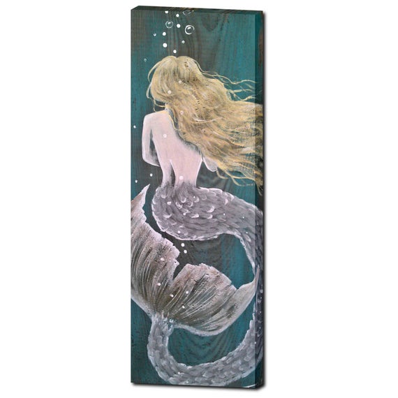 Large 12x36 Precious Metal Mermaid