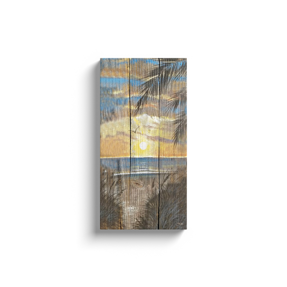 Sunrise over beach path Canvas Wrap print