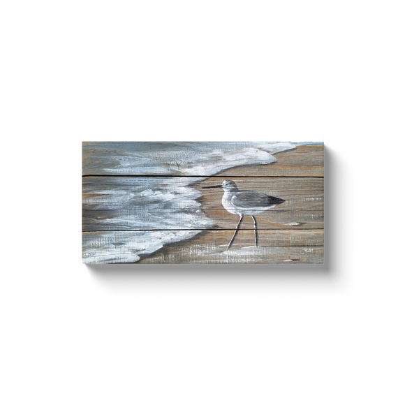 Solitary Sandpiper Canvas Wrap Print 10x20 inch size