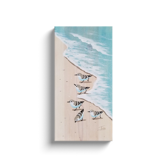 Running Sanderlings Canvas Wrap Print with white edges