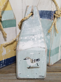 Three buoy painted buoy tabletop set with running Sanderling design